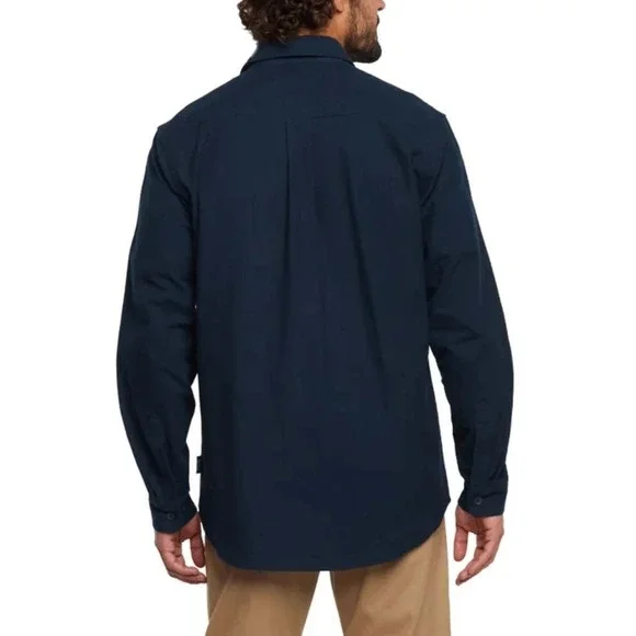 Woolrich Chamois Shirt Men Small 100% Cotton Long Sleeve Button Down Navy NWT - Picture 8 of 10